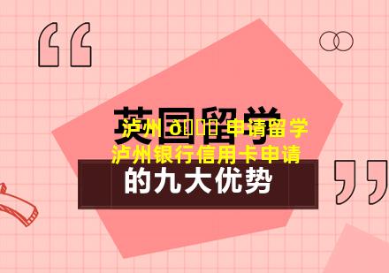泸州 🐎 申请留学 泸州银行信用卡申请